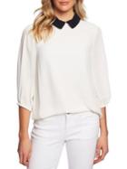Cece Meadow Monet Floral Embroidered Blouse