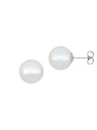 Sonatina 14k White Gold & 11-12mm White Round Pearl Stud Earrings