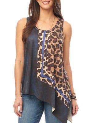 Democracy Asymmetric Leopard-print Tank Top