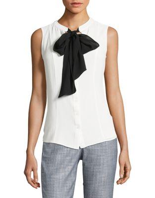 Karl Lagerfeld Paris Self-tie Sleeveless Top