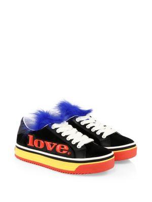 Marc Jacobs Love Empire Fur-trim Platform Sneakers
