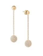 Michael Kors ??rilliance Crystal And Stainless Steel Iconic Links Linear Fireball Earrings