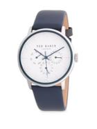 Ted Baker London Stainless Steel Chronograph Leather-strap Watch
