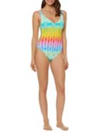 Bleu By Rod Beattie Tie-dye Lace-up Swimsuit