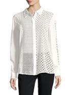 T Tahari Helene Eyelet Shirt