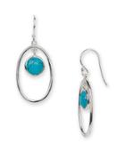 Argento Vivo Turquoise And Sterling Silver Oval Drop Earrings