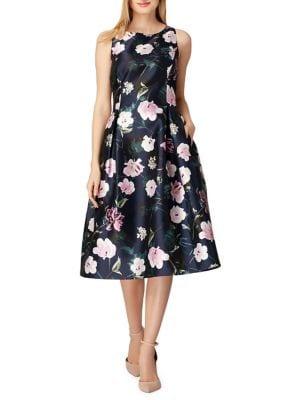 Tahari Arthur S. Levine Floral Printed Fit-and-flare Dress