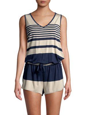 C & C California Striped Sleeveless Romper