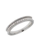 Lord & Taylor 14k White Gold And Diamond Rope Edge Ring