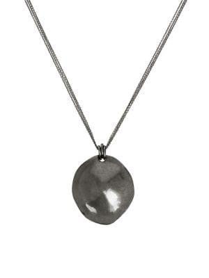 Robert Lee Morris Hematite-tone Sculptural Disc Pendant Necklace