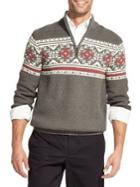 Izod Classic Fit 5gg Fair Isle Fancies Quarter-zip Sweater