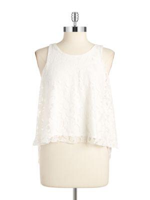 Design Lab Lord & Taylor Lace Overlay Tank