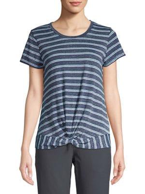 Marc New York Performance Striped Twist-hem Tee