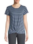 Marc New York Performance Striped Twist-hem Tee
