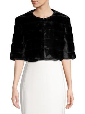 Eliza J Faux-fur Cropped Coat