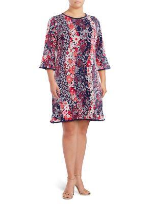 Michael Michael Kors Plus Floral Bell-sleeve Dress