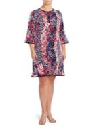 Michael Michael Kors Plus Floral Bell-sleeve Dress