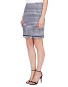Tahari Arthur S. Levine Tweed Fringe Skirt