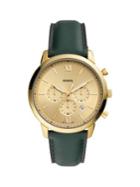 Fossil Neutra Chrono Goldtone Stainless Steel & Leather-strap Chronograph Watch