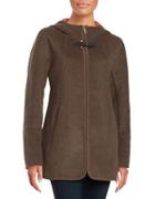 Ellen Tracy Hooded Wool-blend Coat