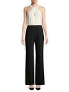 Trina Turk Bianca Colorblock Halter Jumpsuit