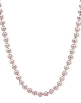 Anne Klein 8mm Faux Pearl And Crystal Necklace