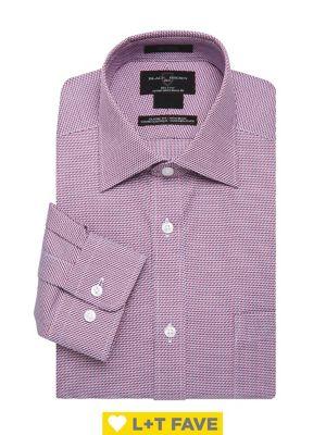 Black Brown Classic-fit Printed Dress Shirt