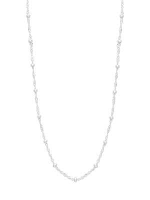 Lord & Taylor Sterling Silver Station Necklace