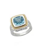 Lord & Taylor Sterling Silver And 14kt. Yellow Gold Sky Blue Topaz Ring