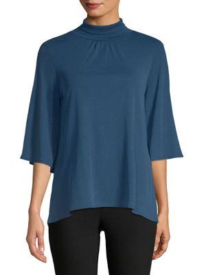 H Halston Turtleneck Swing Body Top