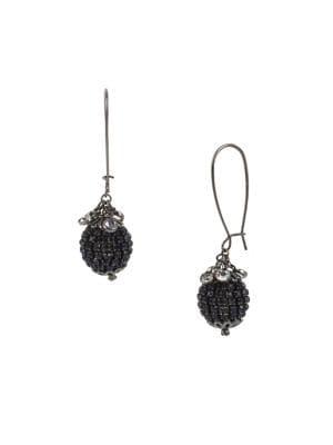 Miriam Haskell Montana Stone Fireball Long Drop Earrings