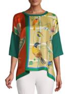 Weekend Max Mara Printed Silk & Cotton Blend Top