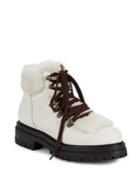 Kurt Geiger London Faux Fur-trimmed Biker Boots