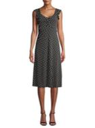 Michael Michael Kors Ruffle Flutter Sleeve Dotted Dress