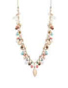 Nanette Lepore Leaf Accented Beaded Shaky Necklace
