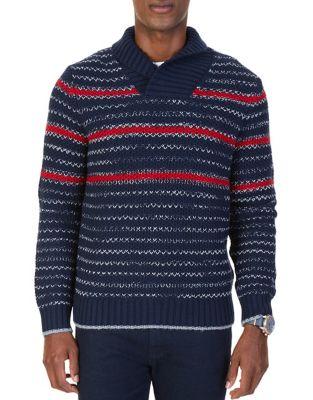 Nautica Striped Shawl Sweater