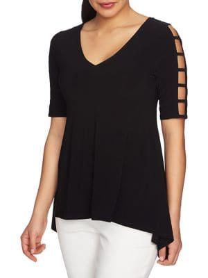 Chaus Cutout Sleeve V-neck Top