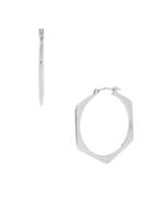 Kenneth Cole New York Medium Geometric Silvertone Hoop Earrings-2