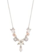 Marchesa Crystal Floral Goldtone Pendant Necklace