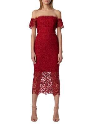 Ml Monique Lhuillier Lace Overlay Sheath Dress