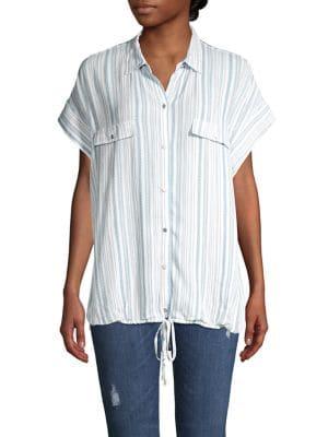 Jones New York Striped Button-down Top