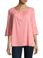 Michael Michael Kors Petite Gathered Bell-sleeve Top