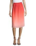 H Halston Ombre Pleated Skirt
