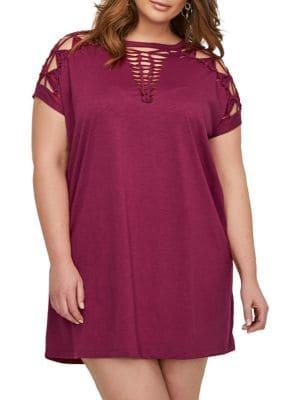 Addition Elle Love And Legend Plus Lattice Dolman Sleeve Tunic