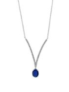 Effy Sapphire, Diamond And 14k White Gold Necklace