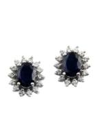 Effy Gemma Sapphire, Diamond And 14k White Gold Earrings