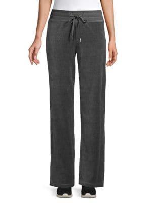 Calvin Klein Velour Drawstring Wide-leg Pants