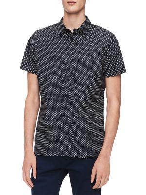 Calvin Klein Printed Short-sleeve Button-down Shirt