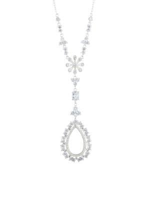 Anne Klein Silvertone And Crystal Y-necklace