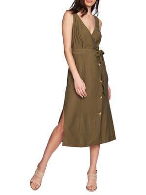 1.state Button Front Wrap Dress